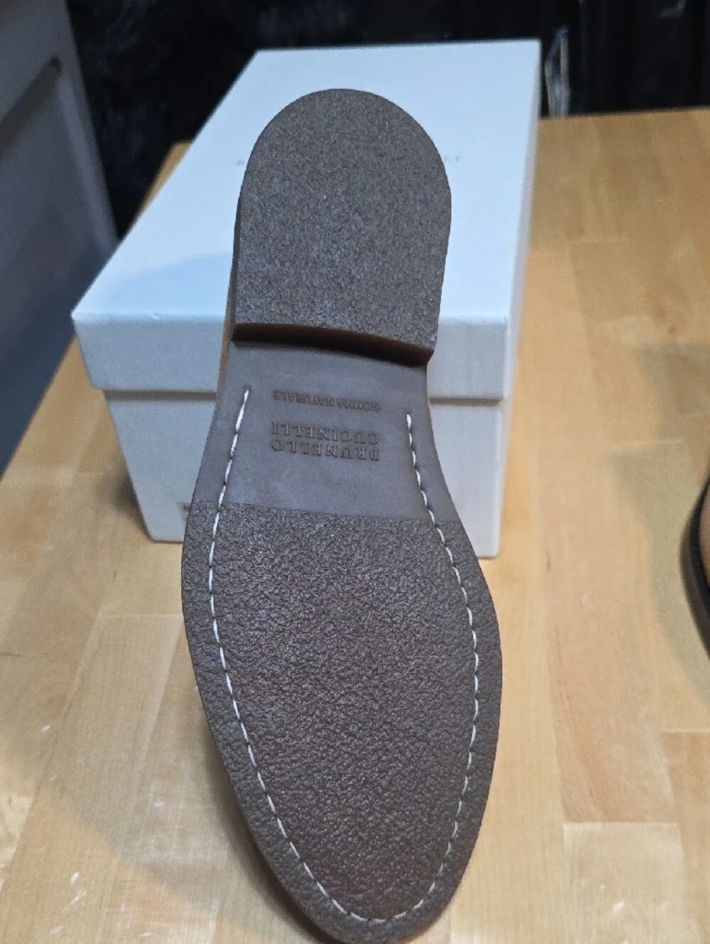 Brunello Cucinelli Tan Suede Penny Loafers